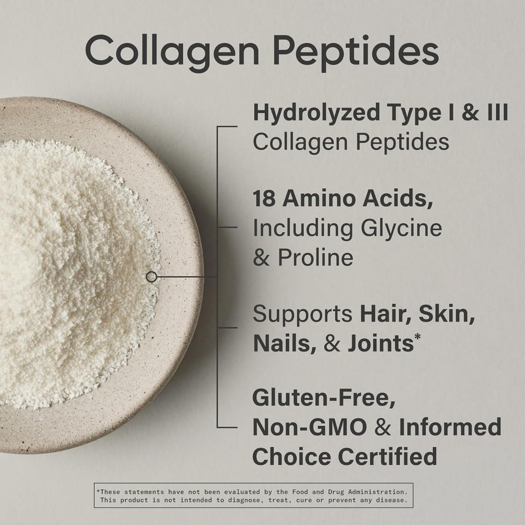 Sports Research Collagen Peptides - Hydrolyzed Type 1 & 3 Collagen Powder Protein Supplement for Healthy Skin, Nails, & Joints - Easy Mixing Vital Nutrients & Proteins, Collagen for Women & Men