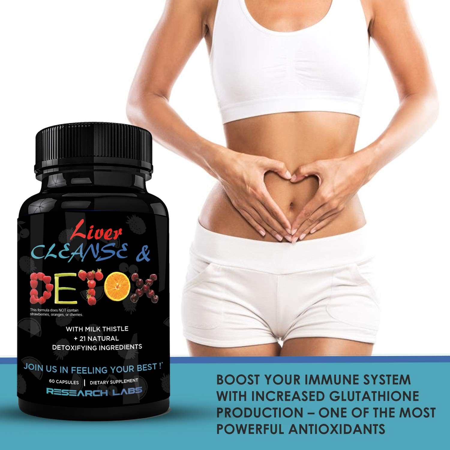 Research Labs Doctor Recommended Premium Liver Detox Cleanse & Support w/Milk Thistle, Beet, Dandelion. 23 Powerful Herbs…