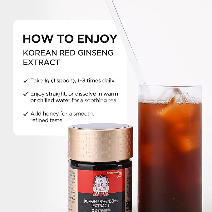 JUNG KWAN JANG Korean Red Ginseng Concentrated Extract 120g, Premium Korean Ginseng Roots, Immune System Booster, Energy Stamina, Antioxidants Healthy Memory, Blood Circulation