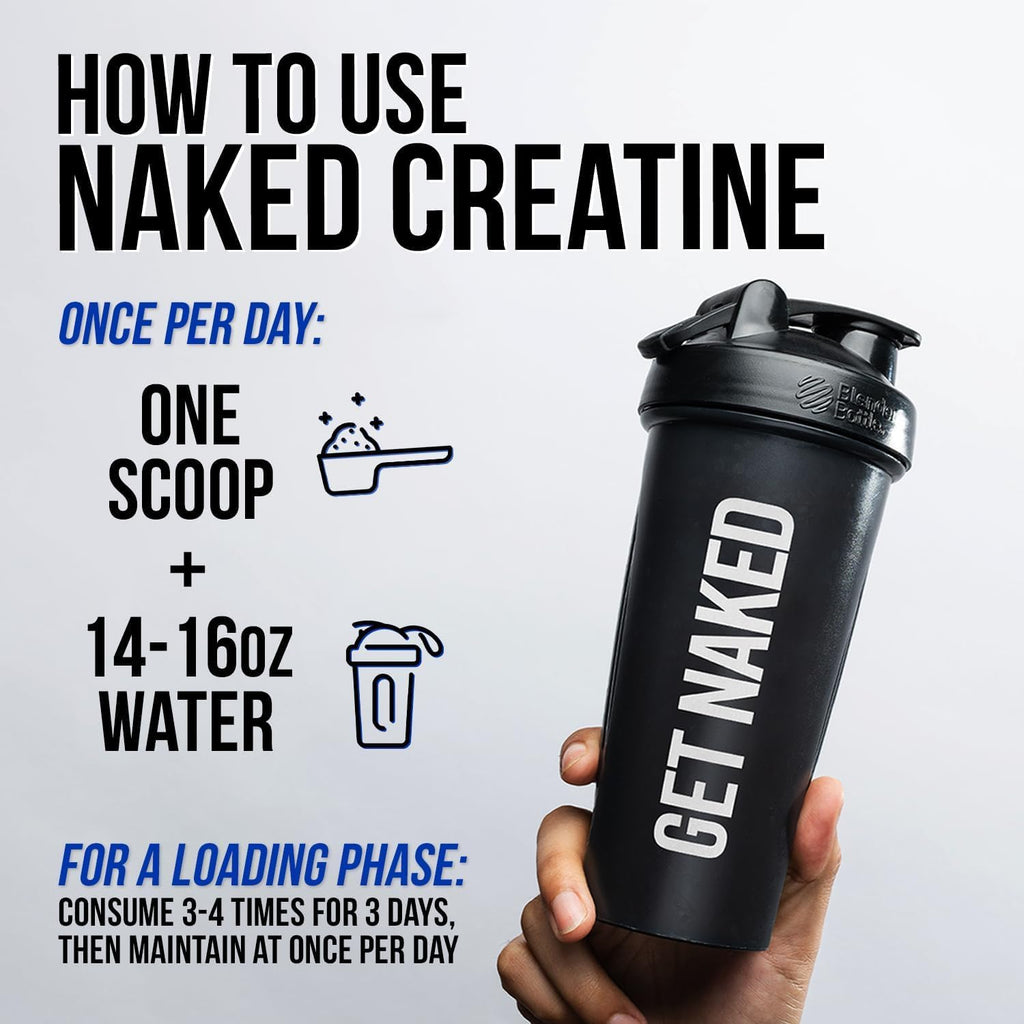 NAKED Pure Micronized Orange Creatine Monohydrate - 36 Servings - 500 Grams, 1.1Lb Bulk, Vegan, Non-GMO, Gluten Free, Soy Free. Aid Strength Gains, No Additives