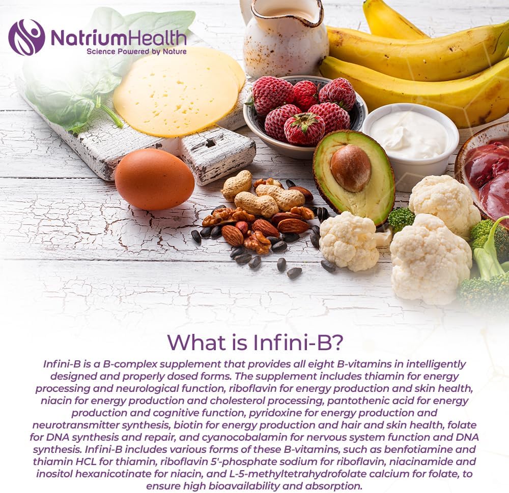 Nootropics Depot Infini-B Advanced B-Complex | Optimal Absorption & Bio-Availability | Enhanced Cognitive & Metabolic Support | 120 Capsules