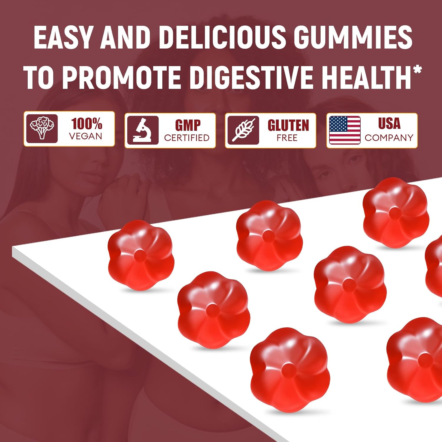 Sugar Free Fiber Supplement, 10g Fiber Gummies for Adults, Apple Flavor with Probiotics, Vitamin C, ACV, Inulin, Support Digestive Health, 90 Count (Pack of 2)