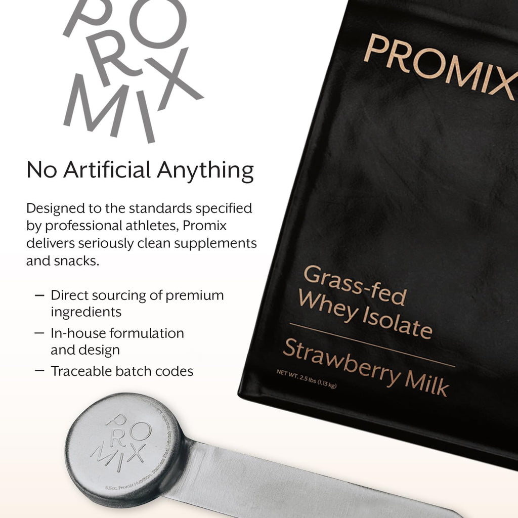 ProMix Nutrition Whey Protein Isolate Powder, 31g Grass Fed Whey Isolate, 6.6g BCAAs, Gluten Free, Keto Friendly, Strawberry, 5lb