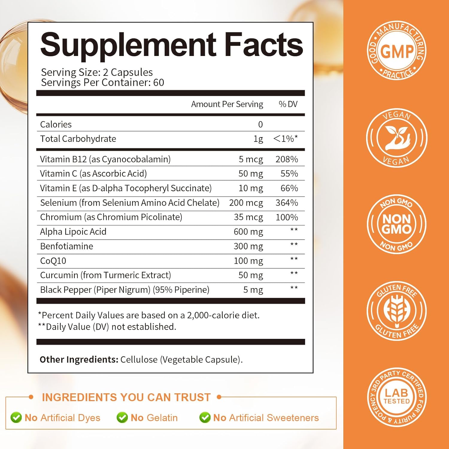 (2 Packs) Alpha Lipoic Acid 600mg with Benfotiamine 300mg - ALA Supplement for Neuropathy Support Nerve Health & Antioxidant, Cell Energy, Metabolism and Anti-Aging, Non-GMO, Gluten Free, Vegan