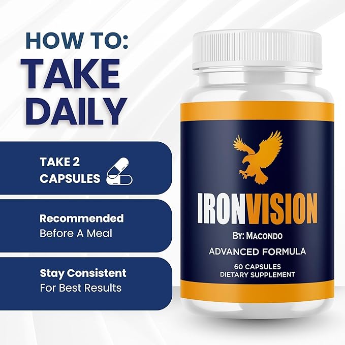 (2 Pack) Iron Vision Eye Supplement Capsules - Official IronVision Advanced Premium Support Pills - Maximum Strength, Natural Vitamins for Overall Health & Wellness Reviews - 120 Capsules for 2 Months