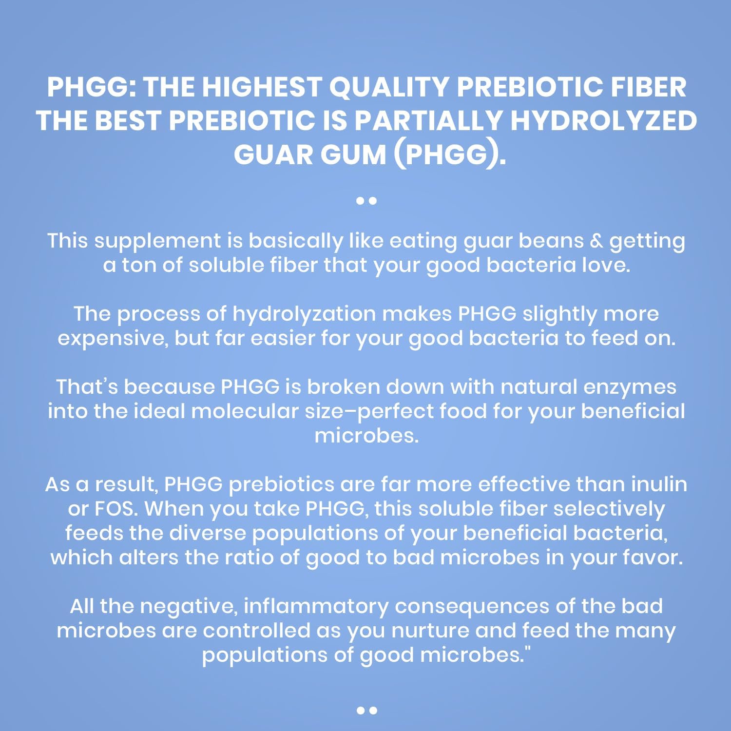PERFECT PASS Prebiotic PHGG Partially Hydrolyzed Guar Gum 210g Powder - 100% Natural Gluten Free Non GMO - Certified Kosher Vegetarian Sugar Free
