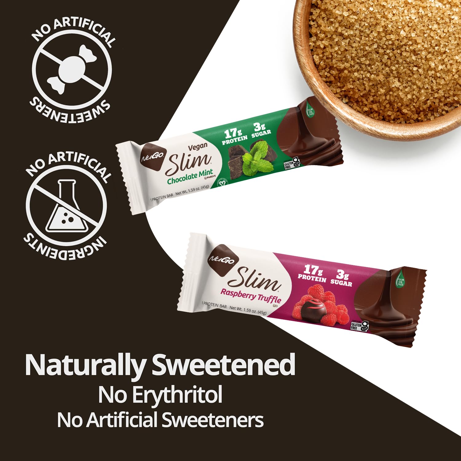 NuGo Slim Dark Chocolate Raspberry Truffle, 17g Protein, 2g Sugar, 7g Fiber, Low Net Carb, Keto Friendly, Gluten Free, 24 Count