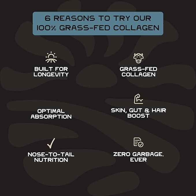 100% Grass Fed Collagen Powder UNFLAVORED – Hydrolyzed Bovine Collagen Peptides with Trachea, Scapula, Eggshell Membrane – Collagen Protein Powder with Vitamin C – 30 Servings