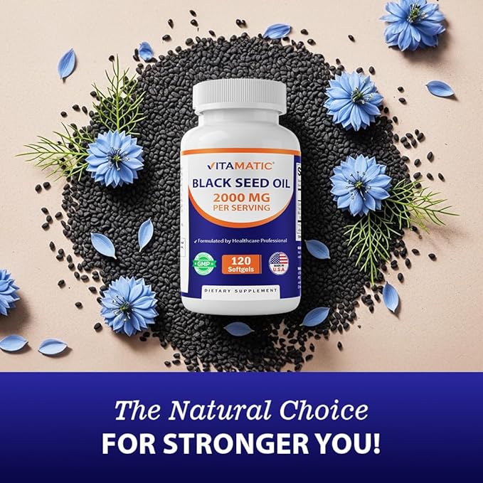Vitamatic Black Seed Oil, 120 Softgels (1,000 mg per Softgel)