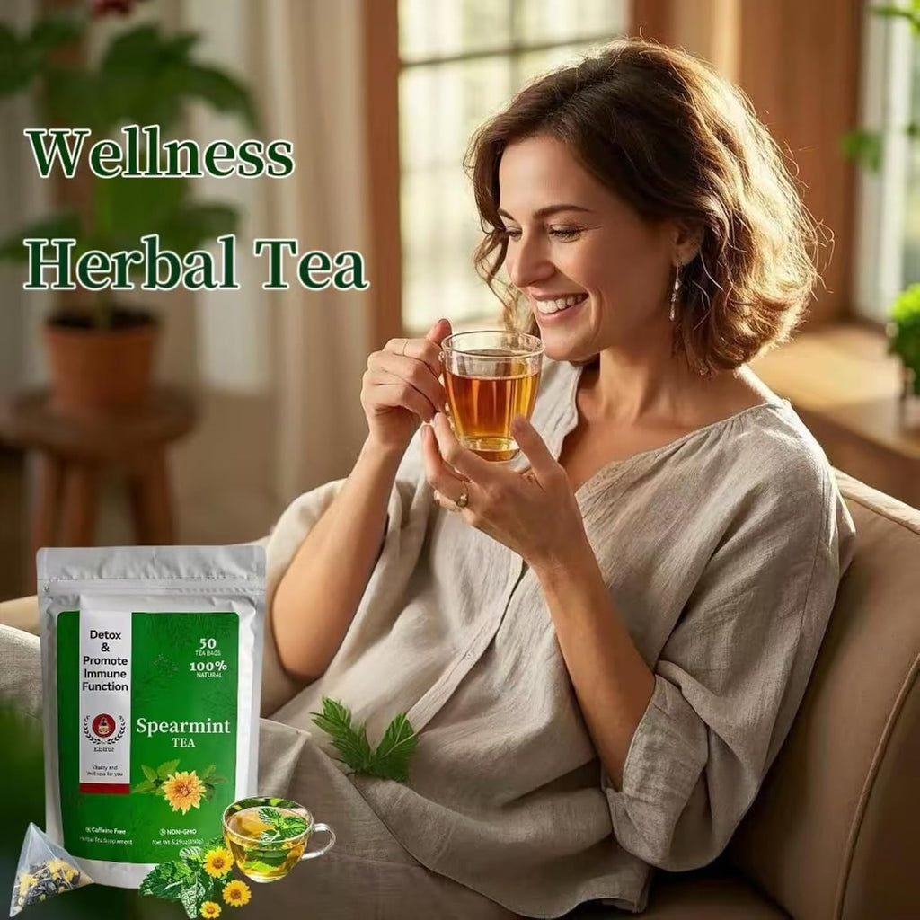 Eastrue Spearmint Tea Blend Mulberry & Chrysanthemum,50 Teabags,Supports Everyday Wellness, Healthy & Refreshing,Non-GMO,Organic,Caffeine-Free