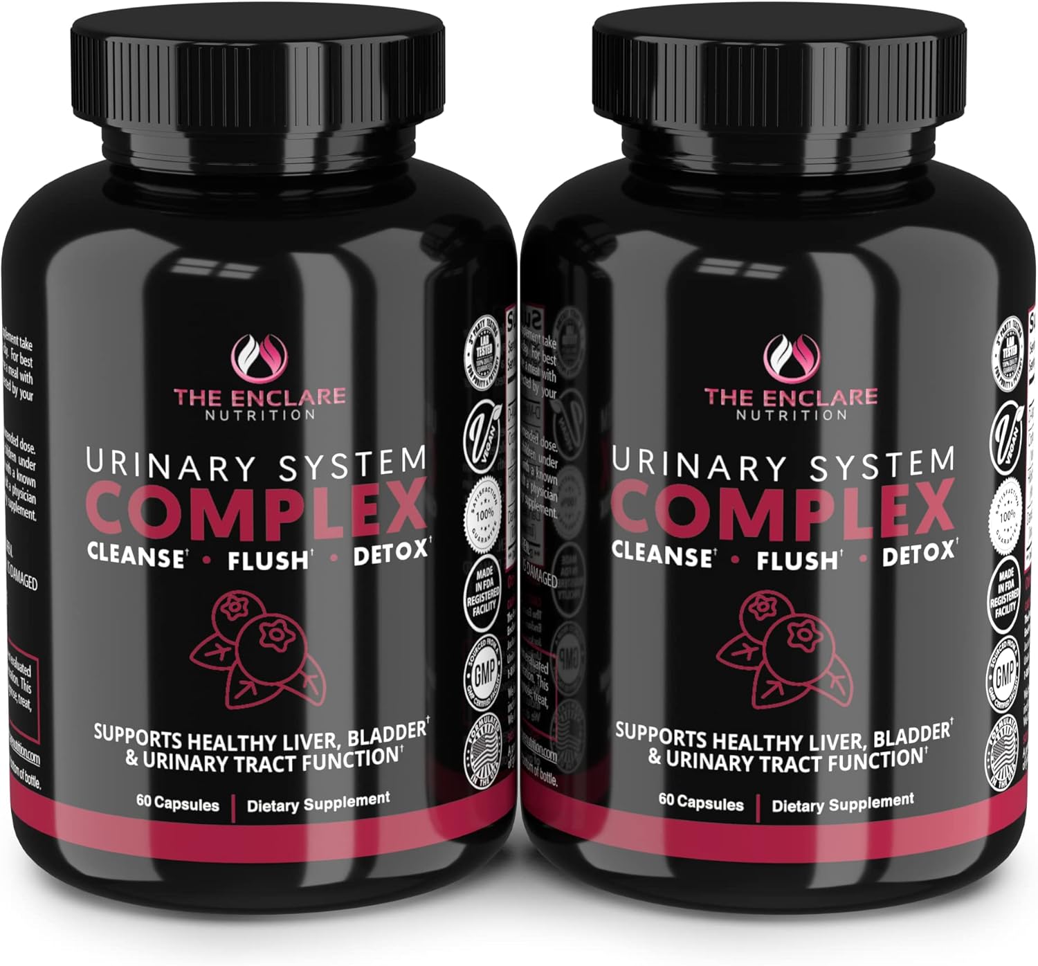 THE ENCLARE NUTRITION D Mannose Capsules|1000mg with Cranberry Pills for Women & Men, Hibiscus & Dandelion. Fast-Acting Urinary Tract Health, Bladder Control, Liver Support, Kidney Cleanse & Detox(2)