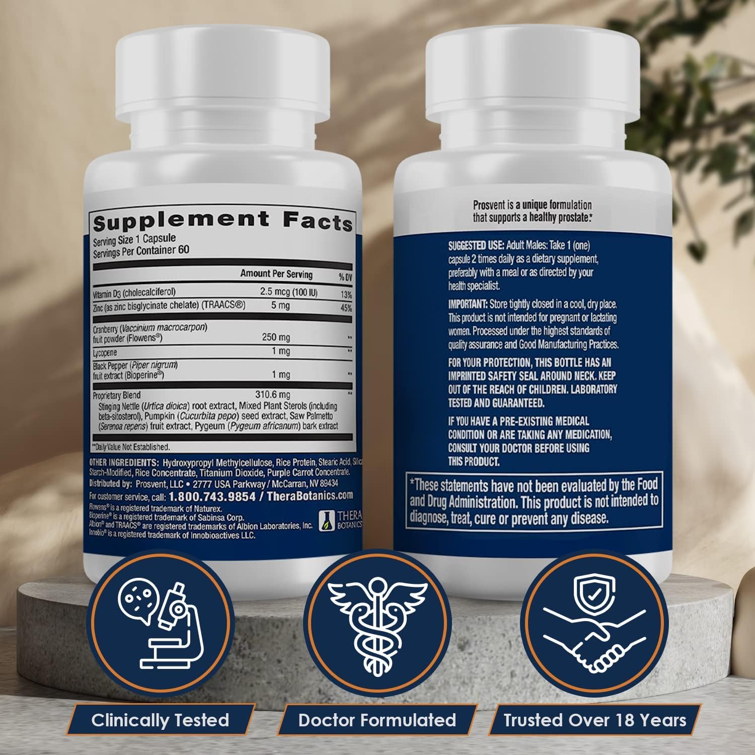 Ultra – Natural Prostate Health Supplements for Men – Saw Palmetto, Pygeum, Lycopene, Stinging Nettle, Beta Sitosterol, Pumpkin Seed Oil, and Cranberry (180 Count)