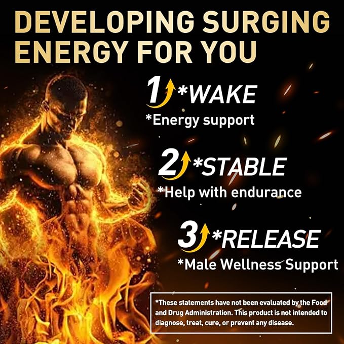 XKQ Men’s Vitality Support Supplement – Daily Energy & Performance Formula for Adult Men | Supports Circulation, Stamina & Confidence | Herbal & Amino Blend | 30 Tablets | 3rd Party Tested