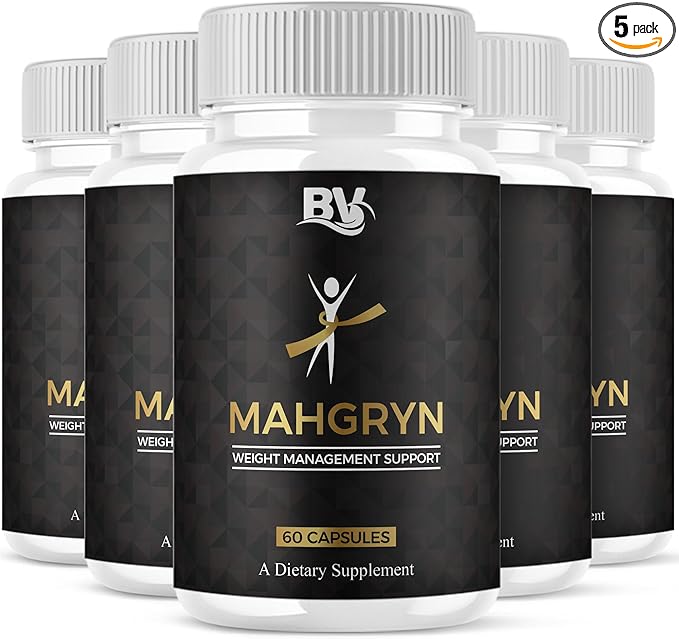 BLUE VIBE Mahgryn Advanced Maximum Strength Overall Health & Wellness Support Supplement, Mahgryn Premium All Natural Daily Health Management Support Formula Supplement (5 Pack - 300 Capsules)