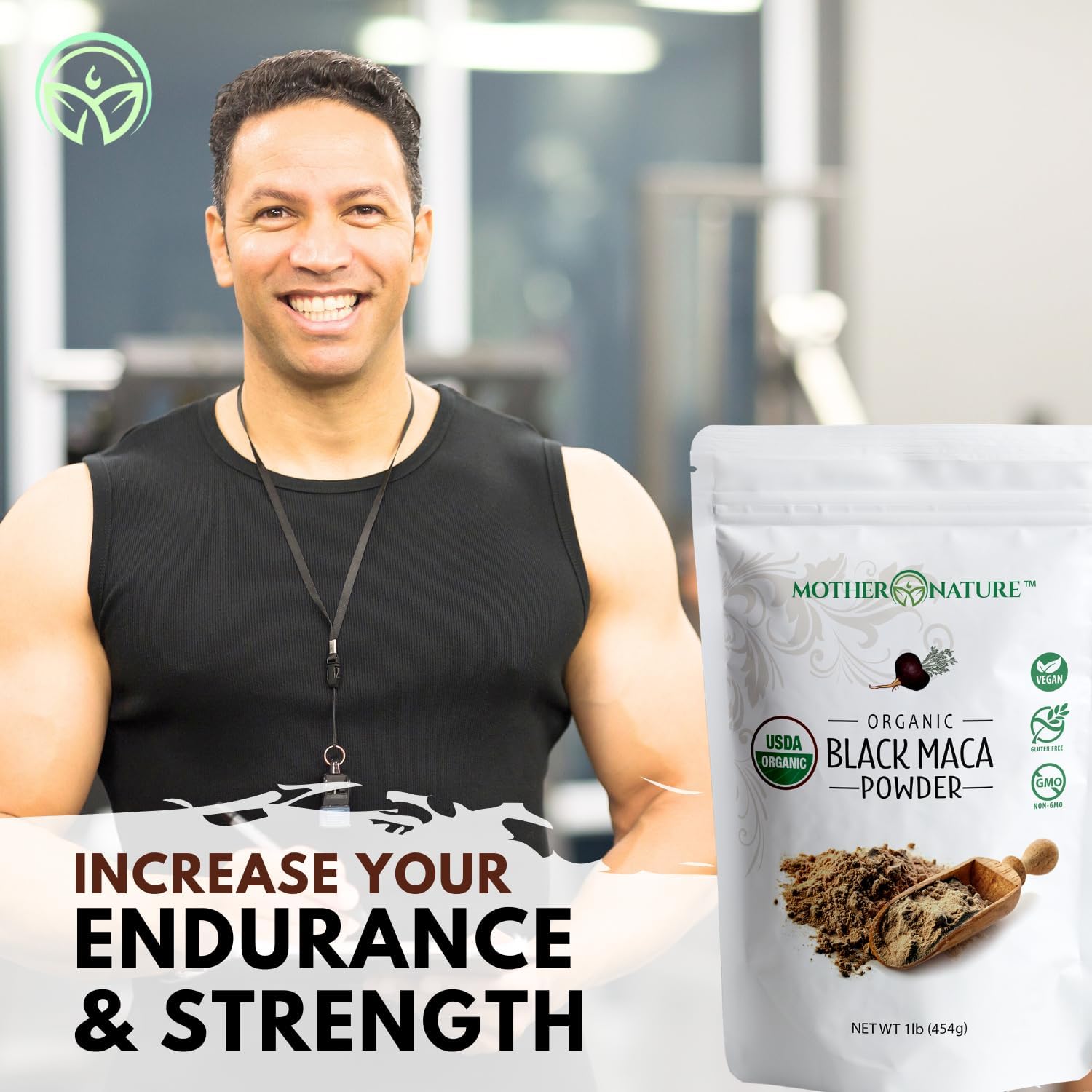 Organic, Raw Peruvian Black Maca Root Powder - Premium USDA Certified, Ideal for Men & Women, Boost Workouts, Enhance Muscle Recovery, Non-GMO, Vegan Superfood, 16 oz