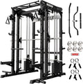 RitFit M2 PRO-3D Smith Machine with Weight Stack, 3D Functional Trainer & Power Cage, 308.6lbs Stack, 16 Adjustment Holes, 6 Storage Pegs for Full-Body Home Gym