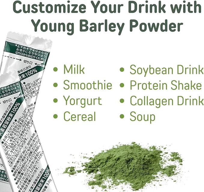 Yamamoto Kanpoh YAMAKAN Young Barley Grass Powder, Pure Green Juice Rich in Minerals, Vitamins & Plant-Based Protein for Women & Men, Barley Grass Juice Powder, from Japan, Non GMO 88 Sachets