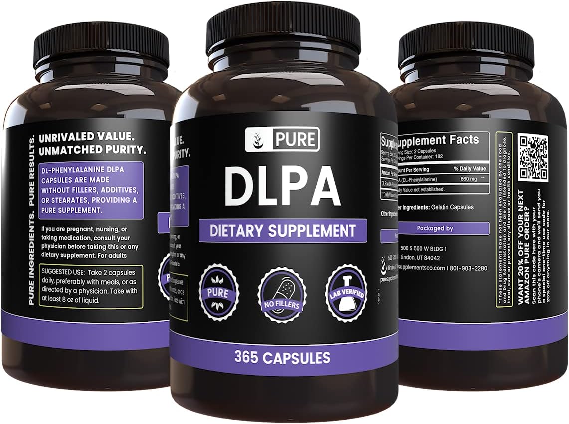 Pure Original Ingredients DL-Phenylalanine DLPA (365 Capsules) No Magnesium Or Rice Fillers, Always Pure, Lab Verified