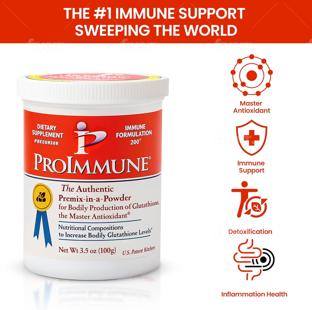 Glutathione Supplement 2 Month Supply of Glutathione Powder Precursor – ProImmune Immune Formulation 200® for Powerful Immune Support - Doctor-Formulated Antioxidant Complex, 62 Servings