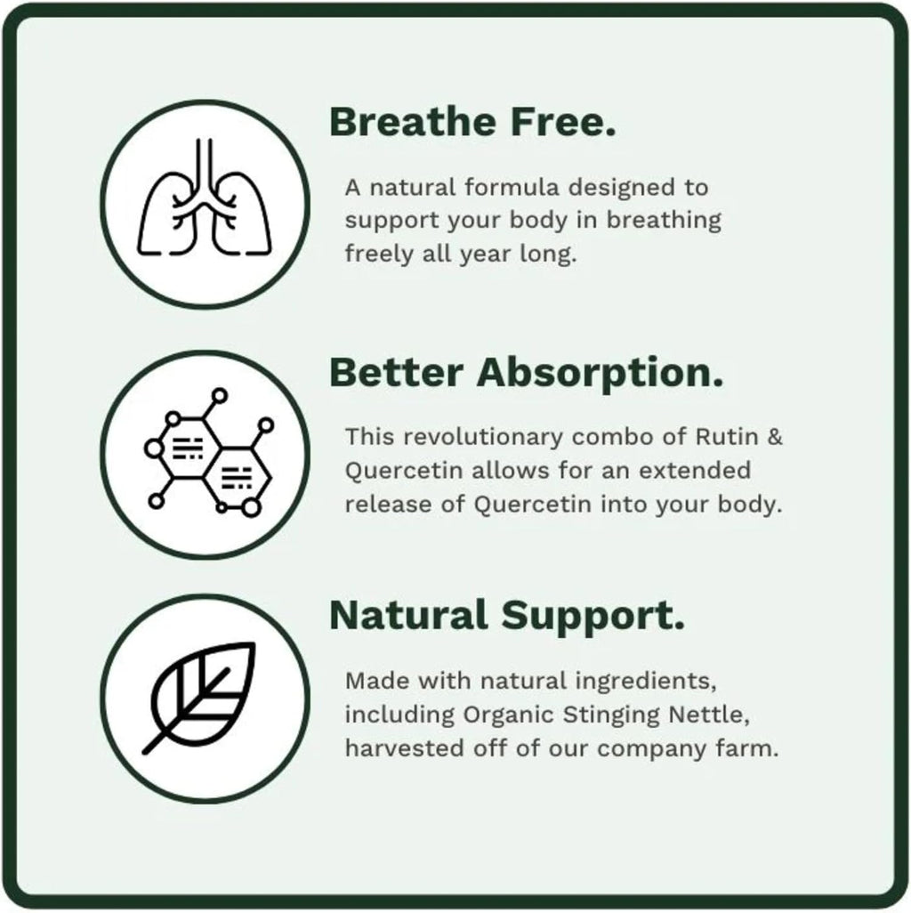 Allurtica | Herbal Supplement with Quercetin and Stinging Nettle | Seasonal Support for Adults & Kids | Non Drowsy | 120 Capsules