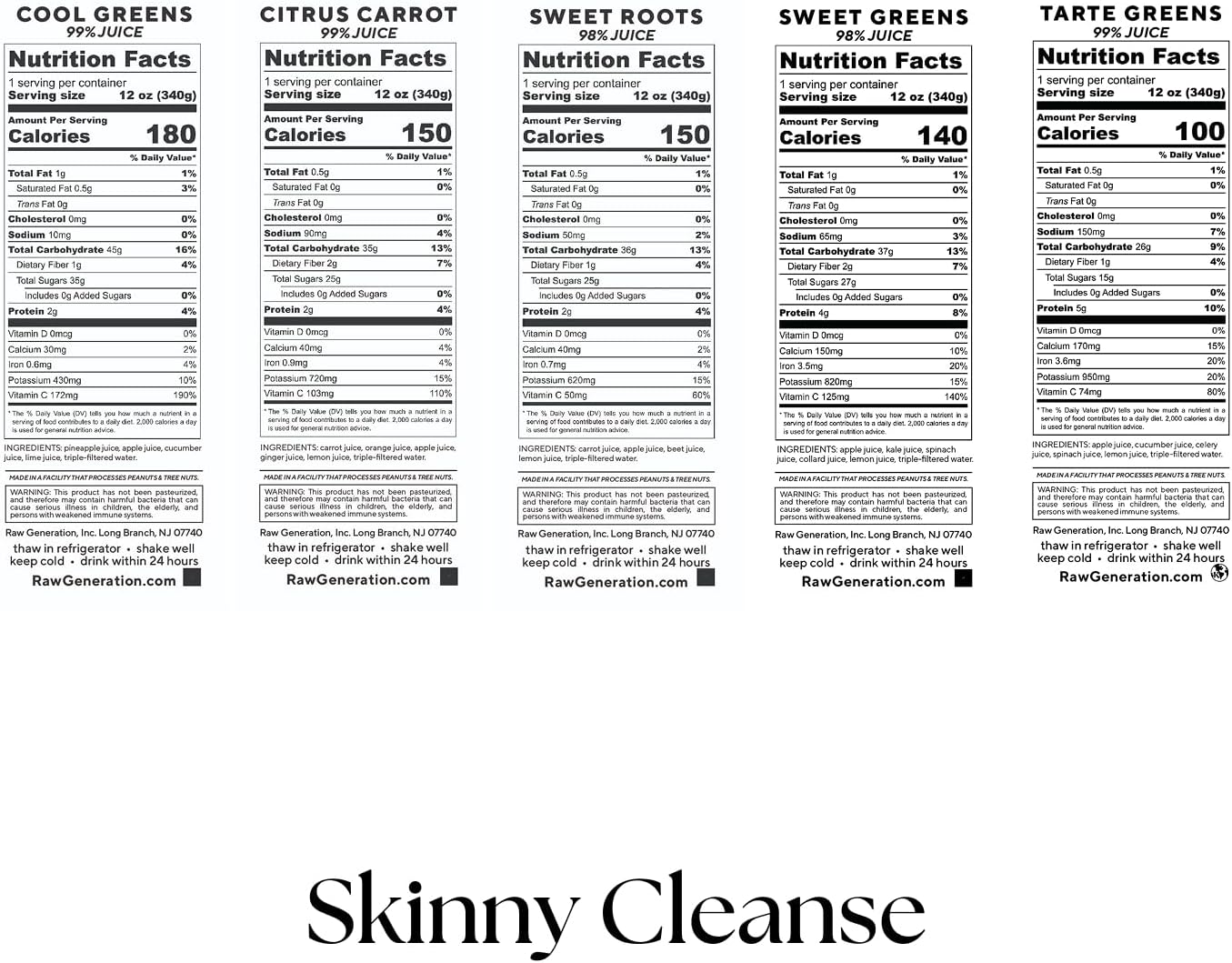 Raw Generation 10-Day Skinny Cleanse - Best Detox Juice Cleanse for Weight Management/Healthiest Way to Cleanse Your System/Jumpstart a Healthier Diet