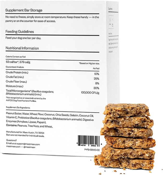 MAEV Human-Grade Weight & Digestion Supplement Bars | Natural Support for Healthy Weight Management & Digestive Support, 30 Count