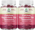 Calcium Magnesium Zinc Gummies - Magnesium Zinc Calcium Supplement Gummies with Vitamin D3 for Teeth and Bone Health - Certified Kosher Non-GMO Gelatin Free & Vegetarian Friendly (2 Month Supply)