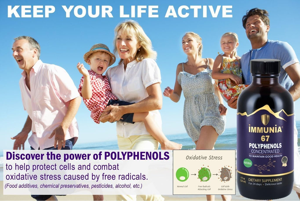 Immunia 67 Polyphenols - Elderberry Concentrate & Antioxidant Fruits. Premium Antioxidant Supplement with 67 Polyphenols (Anthocyanins, Quercetin, Resveratrol, etc.) 24-Day Supply per Bottle (1-Pack)