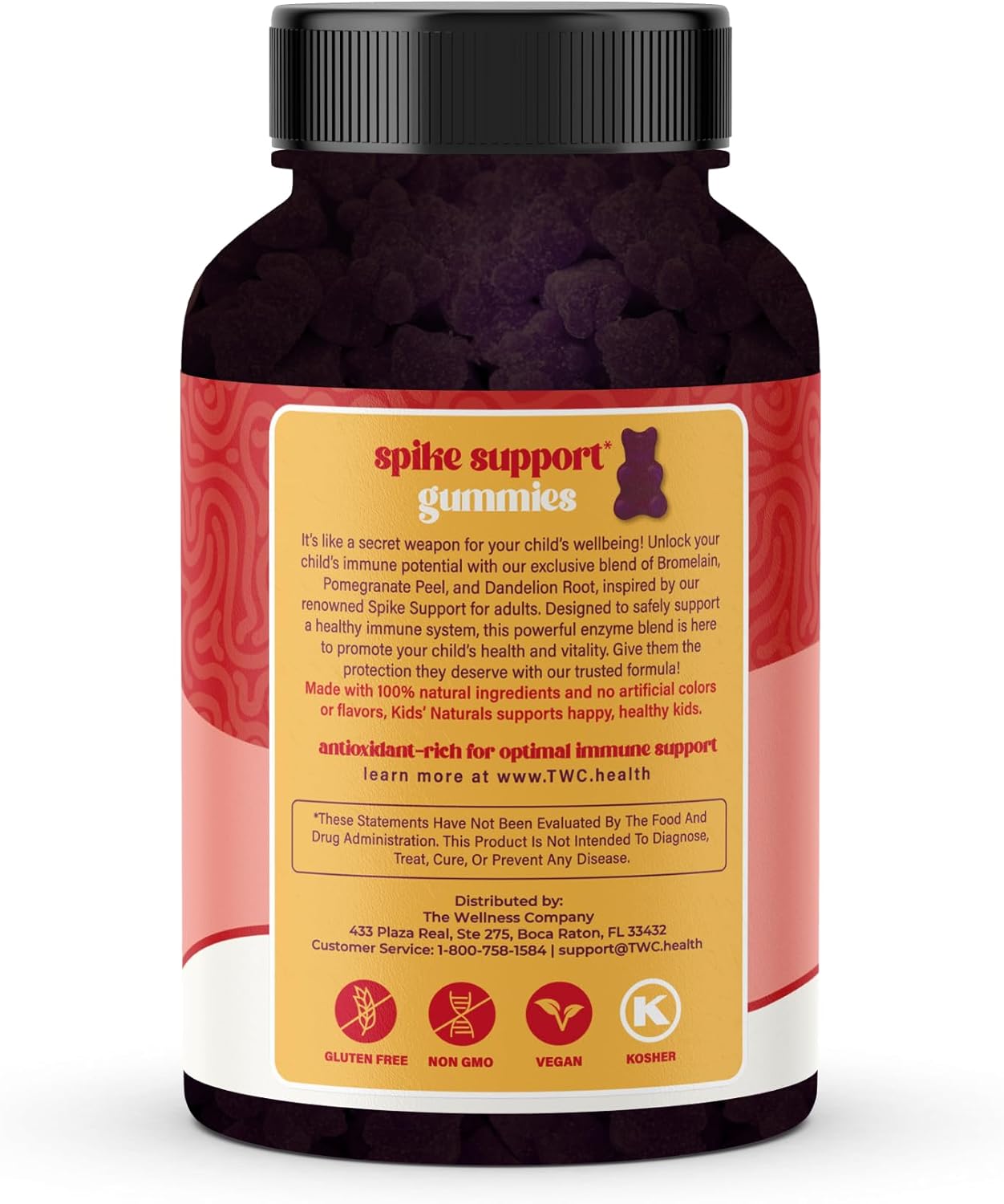Kids Naturals Spike Support Gummies – Year-Round Wellness with Vitamin C, D & Zinc | 120ct (2 Month Supply)