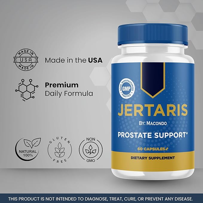 (2 Pack) Jertaris Capsules - Official Prostate Health Supplement Support Pills Natural Ingredients - Maximum Strength, Premium Advanced Formula Health & Wellness - 120 Capsules for 2 Months