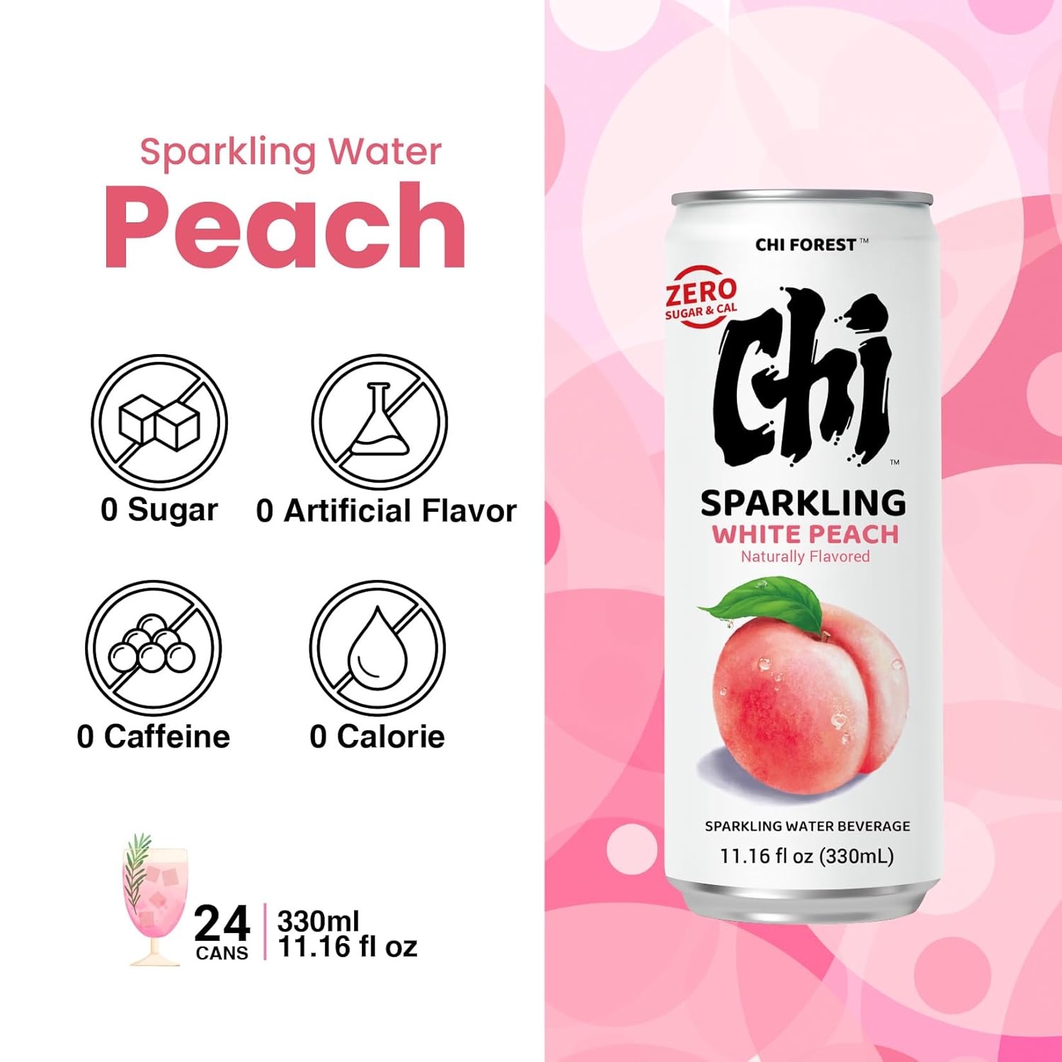 CHI FOREST White Peach Sparkling Water (11.16 oz* 24)