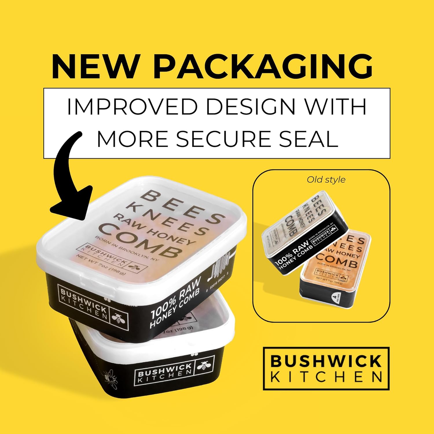 Bees Knees Raw Honeycomb, All Natural Acacia Honey Comb - Raw, Edible, Sweet & Delicious, Double Sealed Packaging for Freshness, 7oz