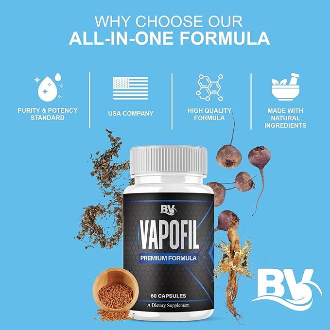 BLUE VIBE Vapofil Premium Wellness and Advanced Health Management Supplement Pills, Vapofil Maximum Strength Advanced Daily Health Support and Overall Wellness Supplement (2 Pack - 120 Capsules)