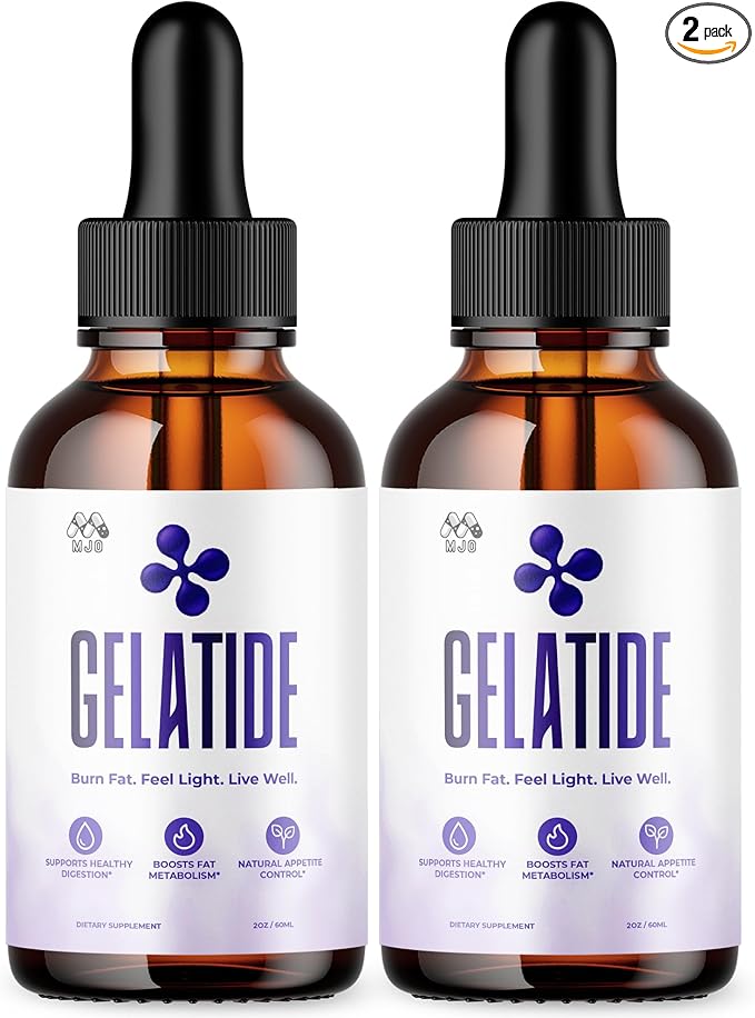 (2 Pack) Gelatide Drops, Official Gelatide Health Support Formula with All Natural Ingredients, Advanced Active Lifestyle Support Supplement Max Strength Vitamin Formula for Women & Men (60 Servings)