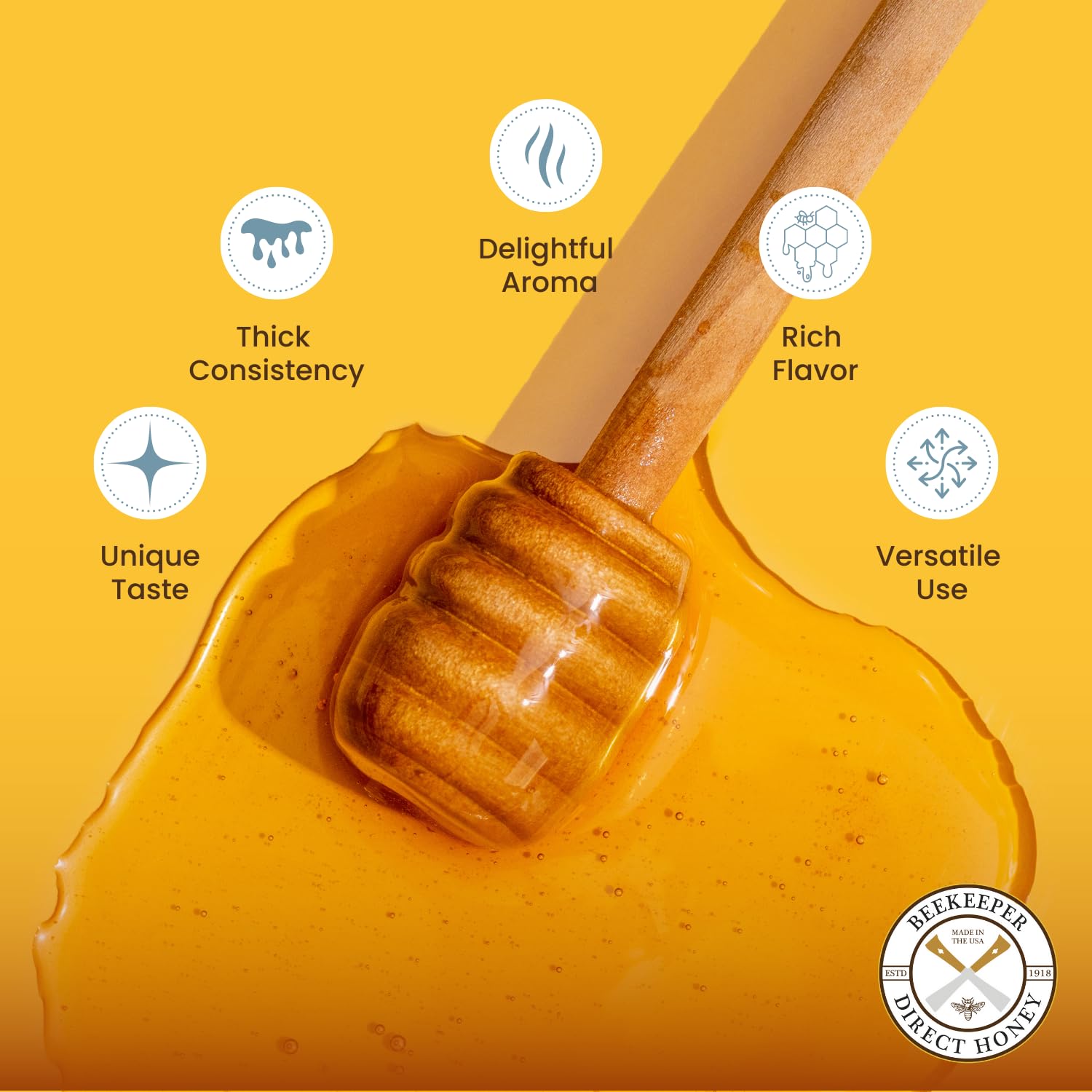 Beekeeper Direct Raw Unfiltered Honey - Real Raw Citrus Honey - All Natural Non-GMO Pure Gourmet Honey - Local California Orange, Grapefruit, and Lemon Honey (3lbs Squeeze Bottle)