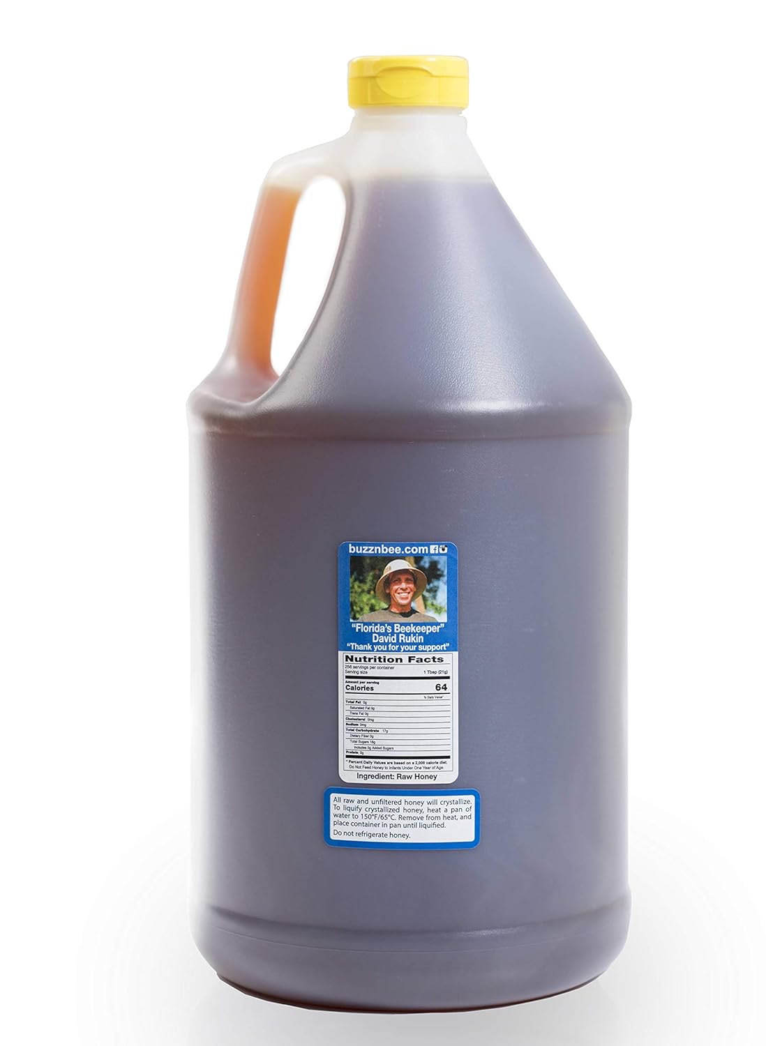 Sweet Squeeze Raw Honey - Unfiltered & Unpasteurized Wildflower Honey From Florida's Beekeepers - 12 Pound (Gallon)