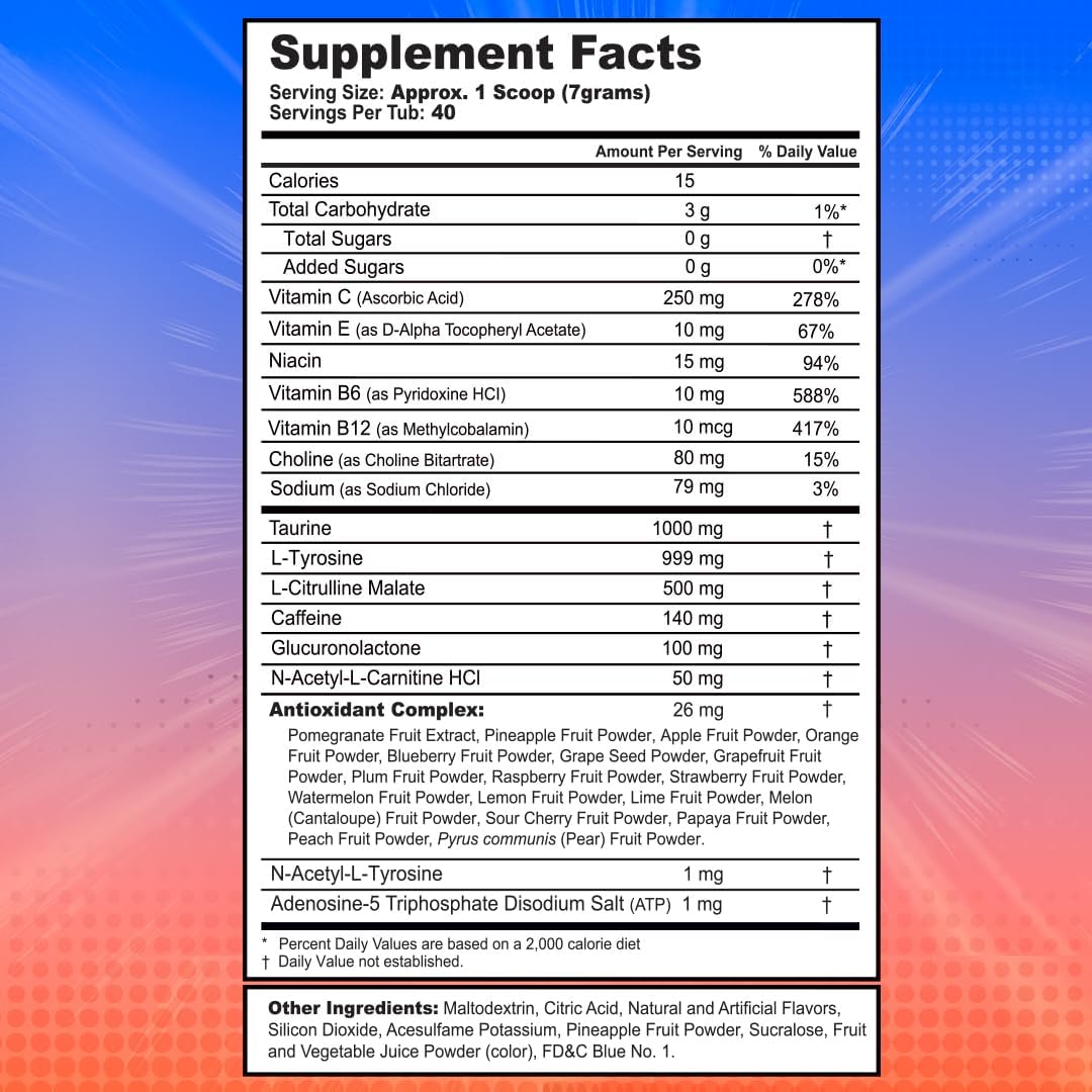 G Fuel Dragon Ball Z Energy Drink Powder, Pre Workout Caffeine Mix for Gaming, Sugar Free Focus Amino, Vitamin + Antioxidants, 9.8oz (Strawberry Lychee, 40 Servings)