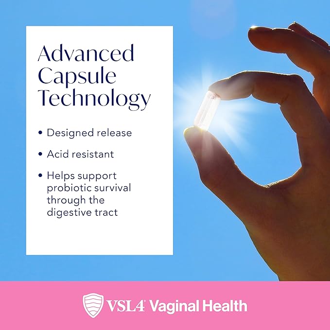 VSL4® Vaginal Health Daily Probiotic Supplement for Women's Health & Urinary Tract Support* – 10B CFU – 4-in-1 Formula with Probiotics, Prebiotic, Cranberry Extract & B+D Vitamins, 30 Capsules