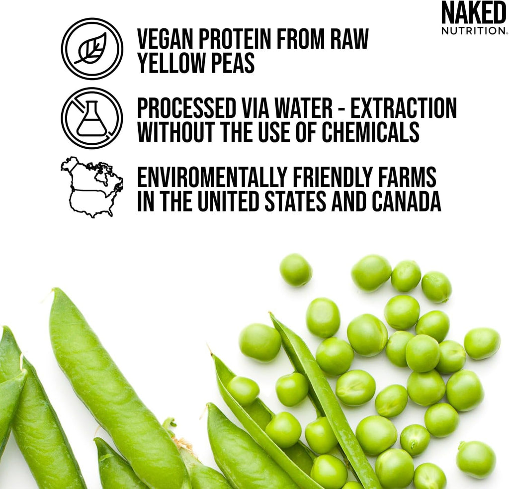 NAKED Vanilla Pea Protein Isolate from North American Farms, Only 3 Ingredients, Vanilla Vegan Protein, Gluten-Free, Soy Free, GMO Free - 2LB
