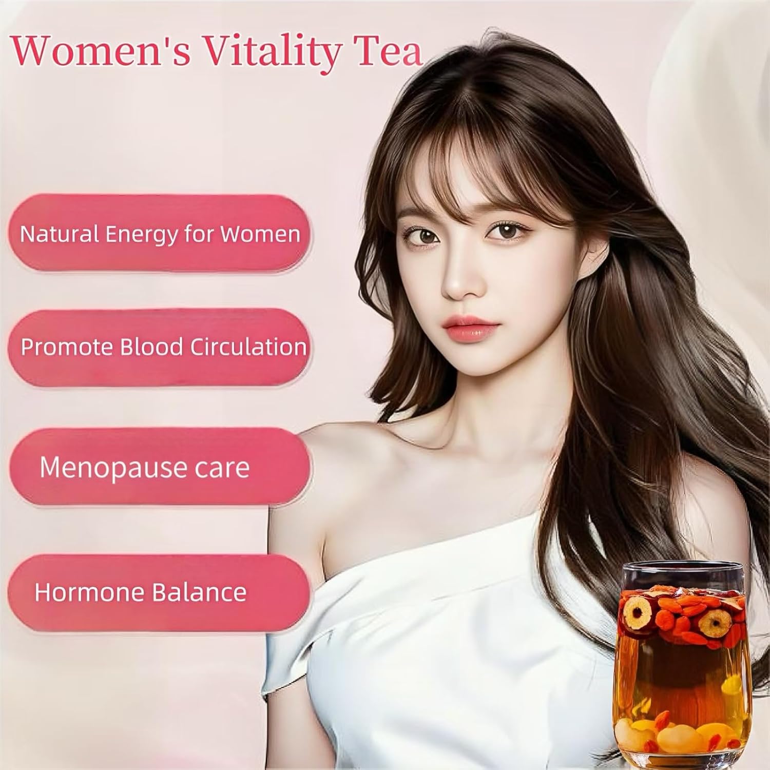 Eastrue Organic Ginger Herbal Tea for Women-Jujube Red Dates,Goji Berry,Longan Blend,Lactation Tea for Breastfeeding,Support Hormone Balance,Postpartum Recovery,Menopause,(200g/20Bags)