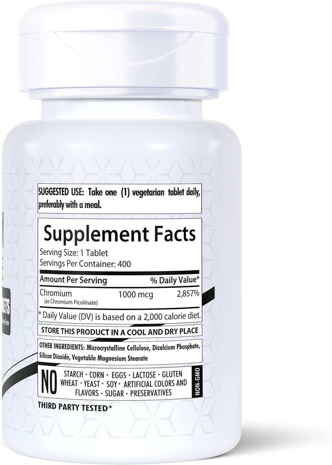 Chromium Picolinate 1000mcg | Pack of 2 | 400 Tablets Each | Gluten-Free | Non-GMO | Made in USA