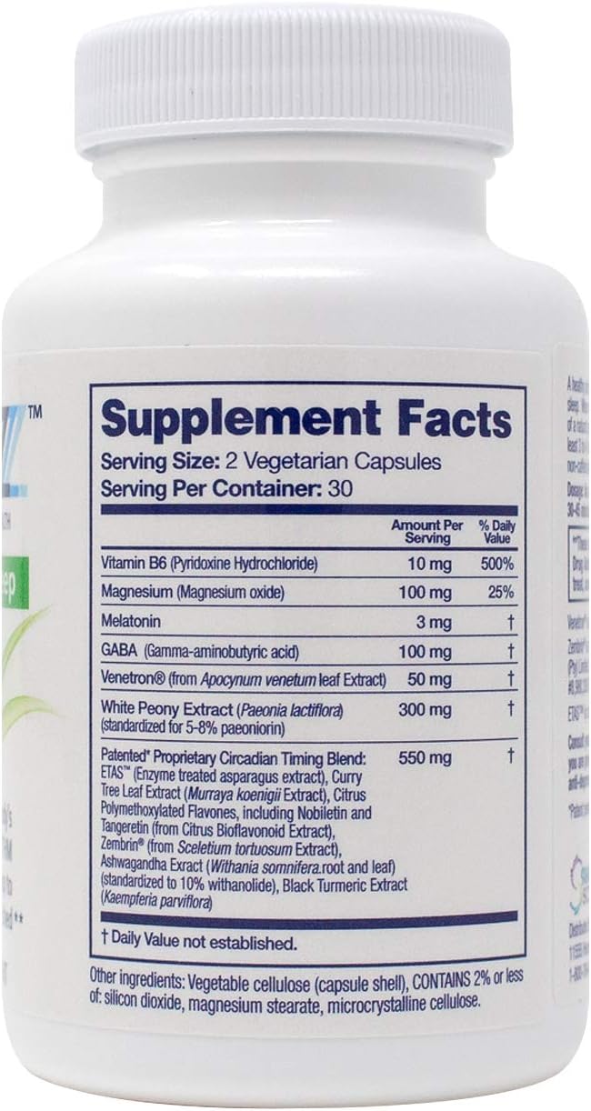 RestoreZ Deep Asleep (60 Capsules) Natural Sleep Supplement - Combat Nighttime Disruptions and Restore Your Sleep - Non-Habit Forming Sleep Aid