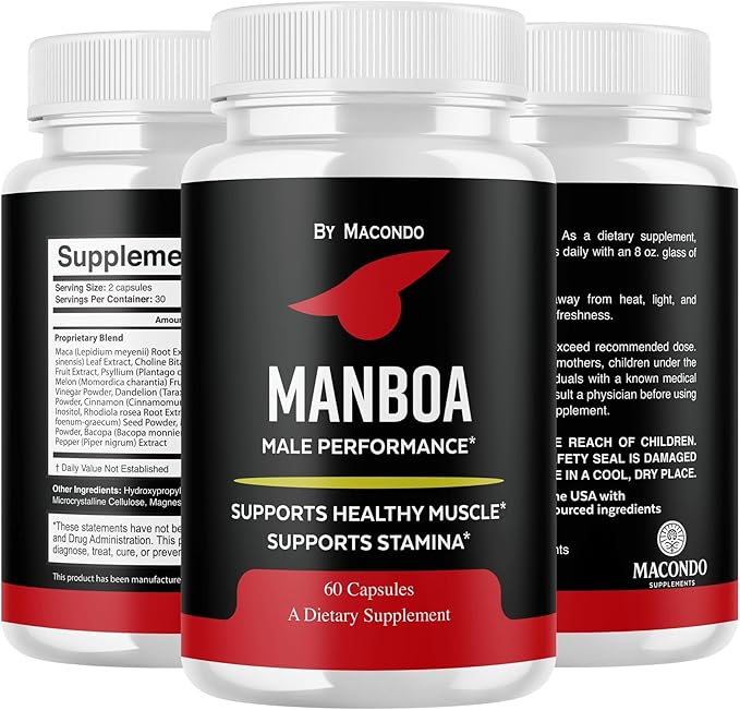 (3 Pack) Manboa Capsules Advanced Formula - Official Manboa Daily Premium Supplement Support Maximum Strength, All Natural for Overall Healths - 180 Capsules for 3 Months