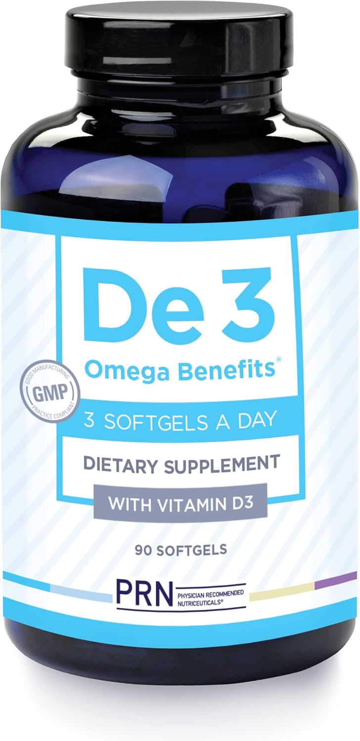 PRN De3 Dry Eye Ultra Pure rTG Omega 3 – Support for Dry Eyes - 2240mg EPA & DHA – New & Improved-Burpless-1 serving, 1-month supply