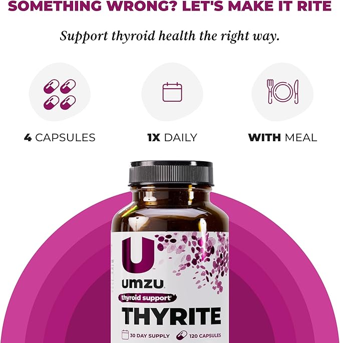 UMZU Thyrite Thyroid Support Supplement, 30 Day Supply – Magnesium Zinc Copper Iodine Selenium and Adaptogenic Herbs Formula – Supports Metabolism Energy and Daily Wellness for Balanced Daily Support