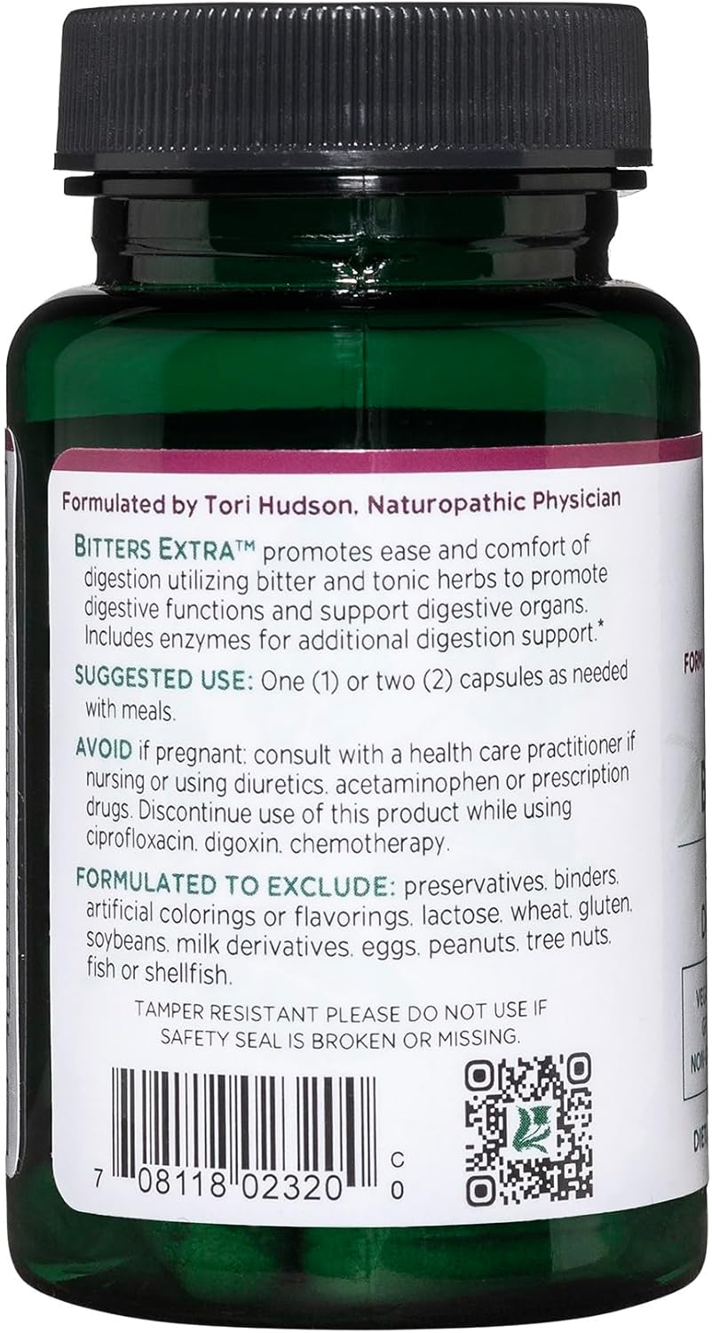 Vitanica Bitters Extra, Digestion Support, Vegan/Vegetarian, 30 Capsules