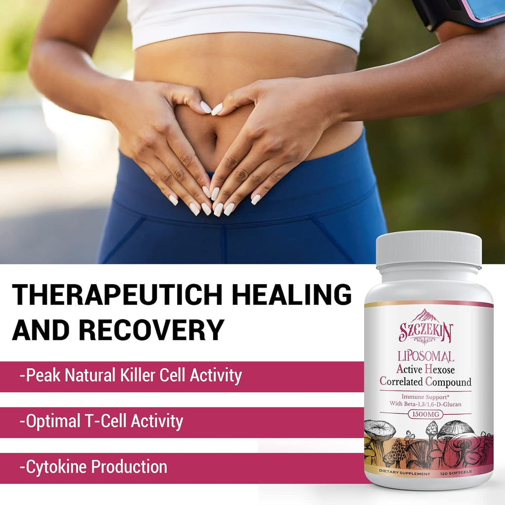 1500mg Liposomal Active Hexose Correlated Supplement,360 Soft Gels Beta-Glucans with Natural Mushroom Extract, Immune System, Liver Function, Maintain T-Cell & Killer Cell Activity