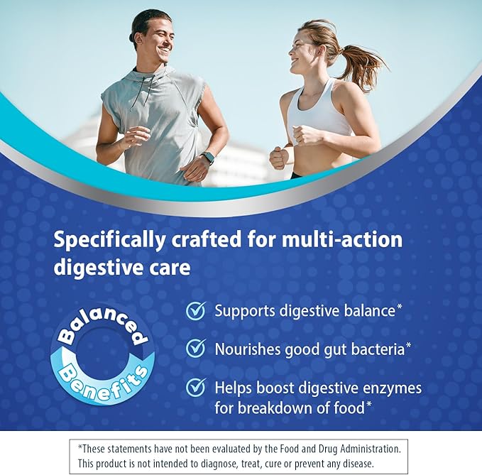 Florastor Prebiotic and Probiotic Gummies, Digestive and Metabolic Support Probiotic Blend for Multi-Action Digestive Health Care, with Vitamin B12, 112 Gummies