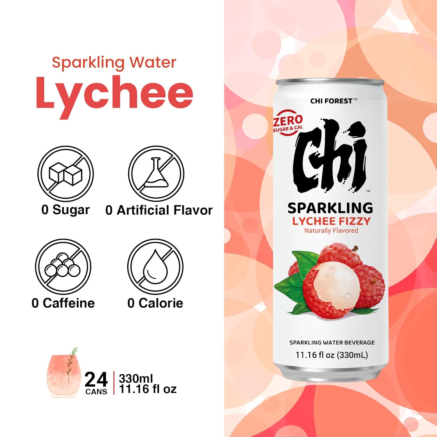 CHI FOREST Lychee Fizzy Sparkling Water (11.15 oz* 24)