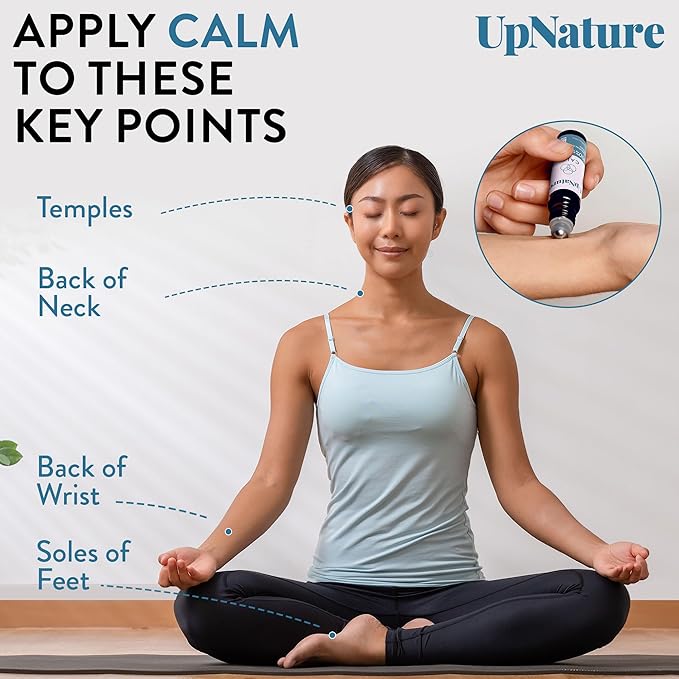 UpNature Calm Essential Oil Roll On - Self Care Relaxation Gifts for Women - 100% Natural Stress Relief Aromatherapy Blend